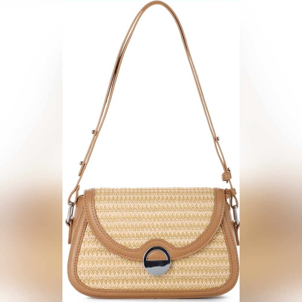 Oweisong Straw Bag/Purse Woven Straw/Wicker/Leather NWT Crossbody